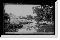 Historic Framed Print, Aguas Calientes, bath houses at springs,  17-7/8" x 21-7/8"