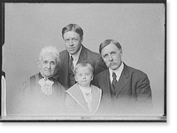 William Henry Jackson (right) with his mother, Harriet Jackson (left), his son Clarence S. Jackson and young son Billy (center) in a family portrait Classic, Antique Wall Art