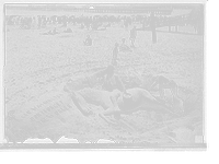 Historic Framed Print, [Sand sculpture and artist, beach, Atlantic City, N.J.,  17-7/8" x 21-7/8"