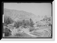 Historic Framed Print, [Catalina Island harbor and Avalon Greek Theater, Calif.],  17-7/8" x 21-7/8"