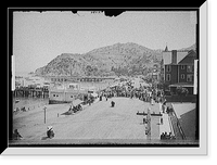 Historic Framed Print, [Crowds on boardwalk by aquarium, harbor, Avalon, Catalina Island, Calif.],  17-7/8" x 21-7/8"