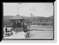 Pavilion with flags at Silver Bay wharf, Lake George, N.Y, Historic Print