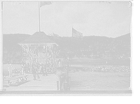 Pavilion with flags at Silver Bay wharf, Lake George, N.Y, Historic Print