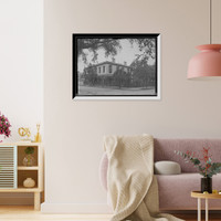 Gothic-Revival style house, possibly in Charleston, South Carolina, or Savannah, Georgia, Vintage Print