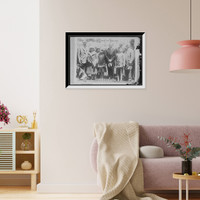 Cutting and binding corn by hand, Vintage Wall Art