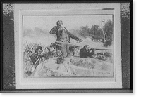 Man with sword attempting to lead charge in battle, Antique Wall Art