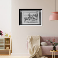 Man with sword attempting to lead charge in battle, Antique Wall Art