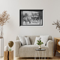 Historic Framed Print, [Sheba, elephant and cart],  17-7/8" x 21-7/8"