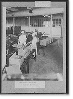 Packing pork and beans in shipping cartons, Antique Poster