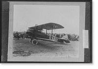 Airplane marked Radio" with crowd of people watching it", Historic Reproduction