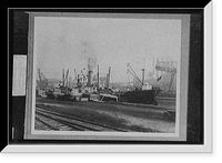 Freighter at pier with lumber, probably Mich, Antique Wall Art