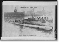 The Detroit news timely topics. Uncle Sam's largest submarine, Antique Poster