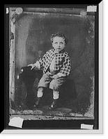 Historic Framed Print, [Seated boy in checkered jacket],  17-7/8" x 21-7/8"