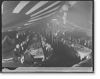 U.S.S. New York, dinner to Admiral Sampson by officers of the squadron at Newport, on anniversary of Battle of Santiago - 2, Historic Reproduction