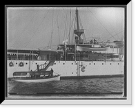 Historic Framed Print, U.S.S. Olympia, visiting Admiral Dewey,  17-7/8" x 21-7/8"