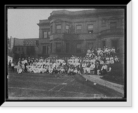 Hiram Walker & Sons lawn bowling tournament group in front of office building, Walkerville, Ont, Vintage Print