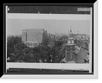 Historic Framed Print, [Curtis Publishing Company and Independence Hall, Philadelphia, Pa.],  17-7/8" x 21-7/8"