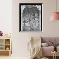 Landing of Cadillac's wife in Detroit Classic, Vintage Poster