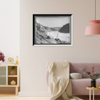 Historic Framed Print, [Niagara Gorge with Michigan Central Cantilever Bridge and Whirlpool Rapids Bridge, New York],  17-7/8" x 21-7/8"