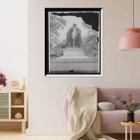 Historic Framed Print, Samuel Chapin Statue, Springfield, Mass.,  17-7/8" x 21-7/8"
