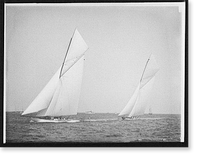 America's Cup Races, 10-3-01, Columbia and Shamrock II before the start, Historic Print