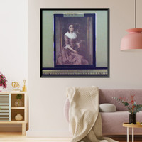 Unidentified woman sitting in front of mirror, full-length portrait Classic, Antique Poster
