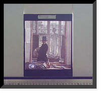 Historic Framed Print, [Artist with sculpture reflected in mirror],  17-7/8" x 21-7/8"