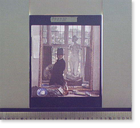 Historic Framed Print, [Artist with sculpture reflected in mirror],  17-7/8" x 21-7/8"