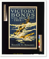 Historic Framed Print, Victory Bonds will help stop this. Kulture vs. humanity,  17-7/8" x 21-7/8"
