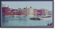 Historic Framed Print, Across the river, Oswego,  17-7/8" x 21-7/8"