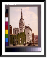 Historic Framed Print, Marble Collegiate Church and Holland House, New York,  17-7/8" x 21-7/8"