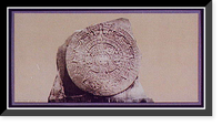 Historic Framed Print, Aztec calendar stone, City of Mexico,  17-7/8" x 21-7/8"