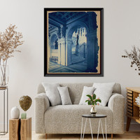 Historic Framed Print, Library of Congress, north staircase, central stair hall - 2,  17-7/8" x 21-7/8"