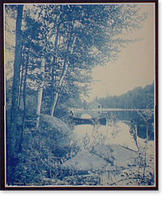 Historic Framed Print, Old Mill at Bartlett's Carry, Round Lake, Adirondack Mountains,  17-7/8" x 21-7/8"