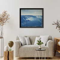 Historic Framed Print, General view of Niagara Falls from bridge,  17-7/8" x 21-7/8"