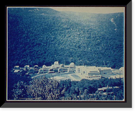 Profile House and cottages, from Eagle Ledge, White Mountains, Antique Print