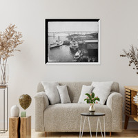 Historic Framed Print, Poughkeepsie Bridge - 4,  17-7/8" x 21-7/8"