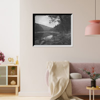 Historic Framed Print, Cheat River, water level,  17-7/8" x 21-7/8"