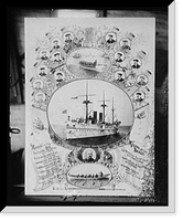 Historic Framed Print, U.S.S. San Francisco. Gig and barge crews,  17-7/8" x 21-7/8"