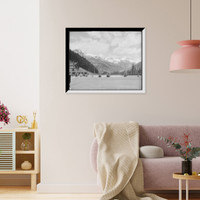 Historic Framed Print, Hermit Range from Glacier House, Selkirk Mtns., British Columbia, Canada,  17-7/8" x 21-7/8"