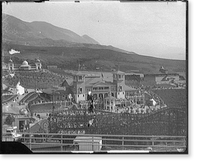 Columbia Gardens amusement park, Butte, Montana, with mountains in background - 2, Vintage Print