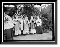 MILITARY FIELD MASS BY HOLY NAME SOC. OF ROMAN CATHOLIC CHURCH. OFFICIATING PRIESTS; 2IN CENTER; FATHER RUSSELL AND FATHER MEAGHER Classic, Vintage Wall Art