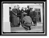 Historic Framed Print, BOY SCOUTS. VISIT OF SIR ROBERT BADEN-POWELL TO D.C. MAKING FIRE; MRS. TAFT WATCHING,  17-7/8" x 21-7/8"