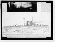 NEW YORK, U.S.S. PICTURE OF PROPOSED SISTER SHIPS 'NEW YORK' AND 'TEXAS' Classic, Vintage Poster