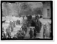 NEW YEAR'S RECEPTION AT WHITE HOUSE. GENERAL VIEW OF ARMY OFFICERS LEAVING WAR DEPARTMENT FOR RECEPTION, Antique Print