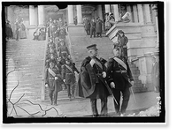 NEW YEAR'S RECEPTION AT WHITE HOUSE. GENERAL MILES, LEFT, AND GEN. WOOD, RIGHT FRONT, LEADING ARMY OFFICERS TO RECEPTION Classic, Antique Poster