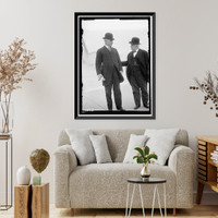 Historic Framed Print, FLINT, FRANK PUTNAM SENATOR FROM CALIFORNIA, 1905-1911. LEFT, WITH SENATOR THOMAS STAPLES MARTIN, OF VIRGINIA,  17-7/8" x 21-7/8"