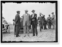 WRIGHT FLIGHTS, FORT MYER, VA, JULY 1909. SPECTATORS: ROBERT BACON; SEC. OF WAR DICKINSON; SEN. ELIHU ROOT, Antique Poster