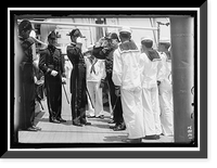 Historic Framed Print, GERMAN SQUADRON VISIT TO U.S. REAR ADM. WARDAR ARRIVING ON 'MAYFLOWER',  17-7/8" x 21-7/8"
