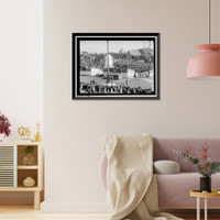 Historic Framed Print, COLUMBUS MEMORIAL UNVEILING, GENERAL VIEW - 3,  17-7/8" x 21-7/8"